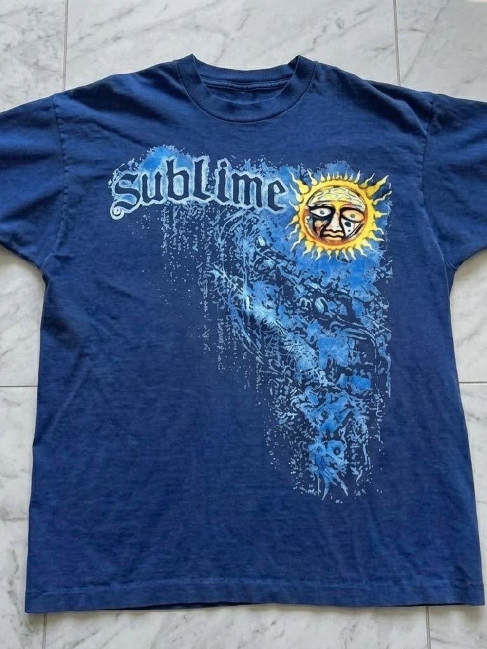 Gildan Navy Blue Sublime Band Tee with Yellow Sun Graphic